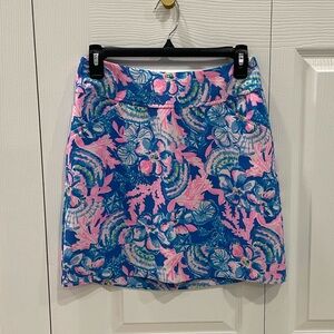 Lilly Pulitzer Blue and Pink Floral Mini Skirt